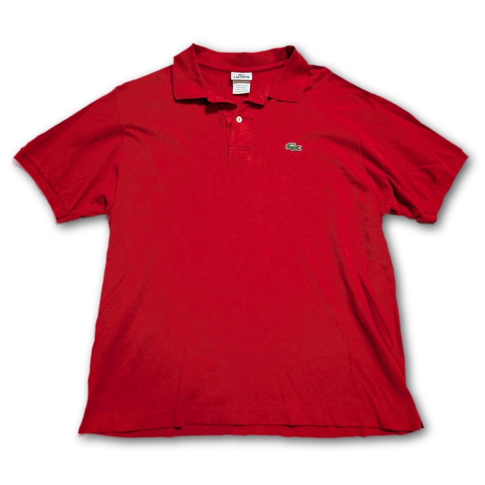 Lacoste Mens 6 / XL Polo Red Pique Croc Breathable Lightweight Shirt 5191L